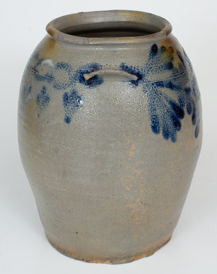 H. SMITH & Co. (Alexandria, VA) 2 Gal. Stoneware Jar w/ Cobalt Floral Decoration