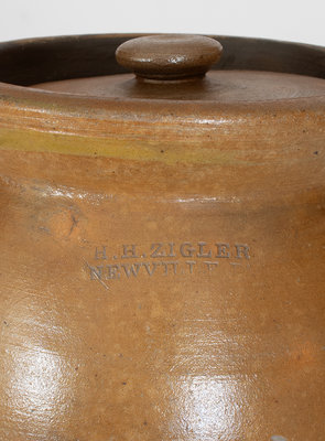 H. H. ZIGLER / NEWVILLE, PA Lidded Stoneware Jar, c1852-65