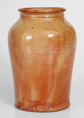 Glazed Redware Jar, Vermont or Maine origin, second quarter 19th century