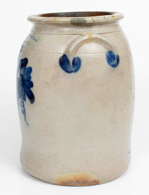 2 Gal. COWDEN & WILCOX / HARRISBURG, PA Stoneware Jar w/ Grapes Decoration