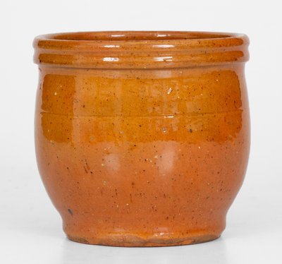Small-Sized JOHN W. BELL / Waynesboro, Pa. Redware Jar, c1880