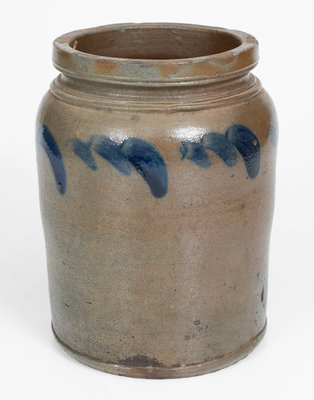 Stoneware Jar w/ Cobalt Swag Decoration, attrib. E.B. Hissong, Cassville, PA, c1850