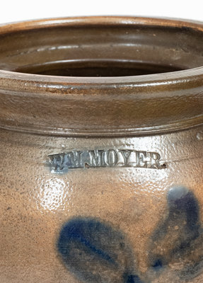 1 Gal. WM. MOYER (Harrisburg, Pennsylvania) Stoneware Jar w/ Floral Decoration