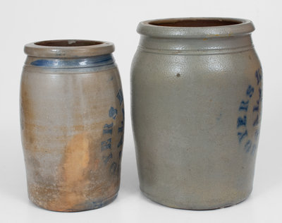 Lot of Two: BOYERS, KNOTTS / PALATINE, W. VA Stoneware Jars