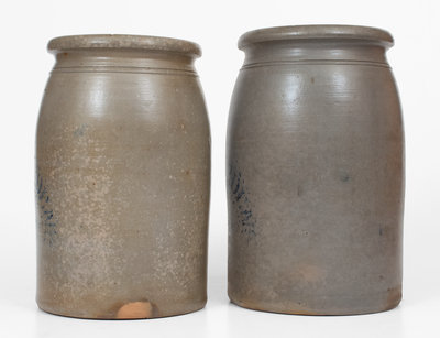 Lot of Two: J. M. HARDEN / PALATINE, W. VA 2 Gal. Stoneware Jars