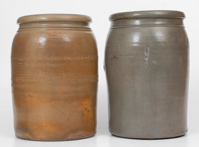 Lot of Two: A. P. DONAGHHO / PARKERSBURG, WV 2 Gal. Stoneware Jars incl. SUPERIOR Example