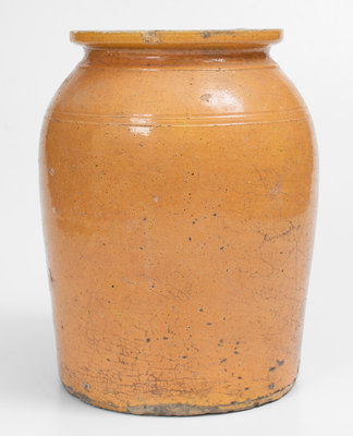 Rare Whitewater, Wisconsin Redware Jar w/ Manganese Decoration