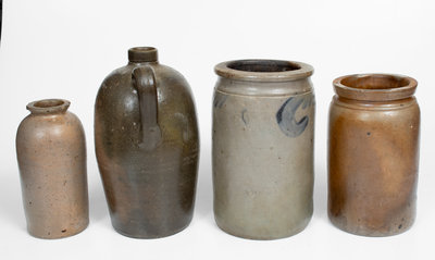 Lot of Four: Bell Family, Strasburg, VA Stoneware Jars and Jug