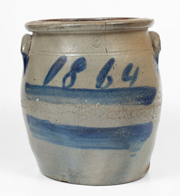 Beaver, PA Stoneware Jar with Civil War Date, 1864