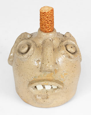 Rare Alabama Stoneware Face Jug, possibly Carbon Hill, late 19th / early 20th century