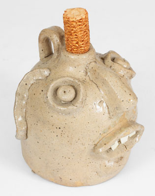 Rare Alabama Stoneware Face Jug, possibly Carbon Hill, late 19th / early 20th century