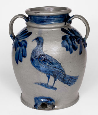 H. MYERS Water Cooler w/ Incised Grouse Decoration (Henry Remmey at Henry Myers Baltimore Stoneware Manufactory)