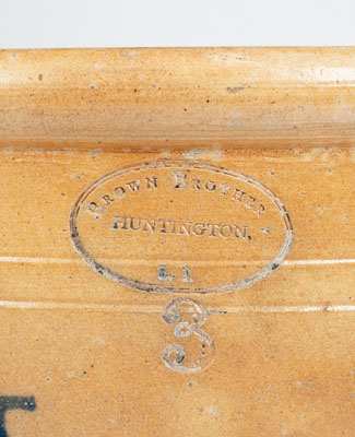 Very Rare Brown Bros. (Huntington, Long Island) Epigraph Stoneware: 