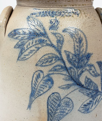 Outstanding NICHOLS & BOYNTON / BURLINGTON, VT Stoneware Lidded Jar w/ Elaborate Incised Decoration