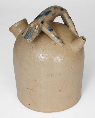 Extremely Rare Ohio Stoneware Harvest Jug w/ Lizard Handle, Pictured in The Magazine Antiques, 1946