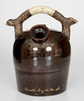 Extremely Rare Stoneware Harvest Jug w/ Suffield, Ohio Inscription and Maker s Initials at Base