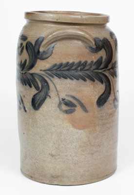 3 Gal. Baltimore, MD Stoneware Jar with Floral Decoration, c1830