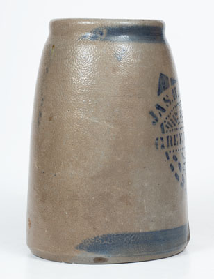 JAS. HAMILTON & CO. / GREENSBORO, PA Stoneware Canning Jar w/ Stenciled Shield Decoration