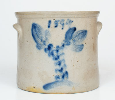 Attrib. Athens Pottery (Athens, New York) Stoneware Crock Dated 1894