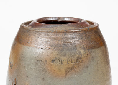 Rare T. J. SUTTLE, Perryopolis, Pennsylvania Stoneware Canning Jar