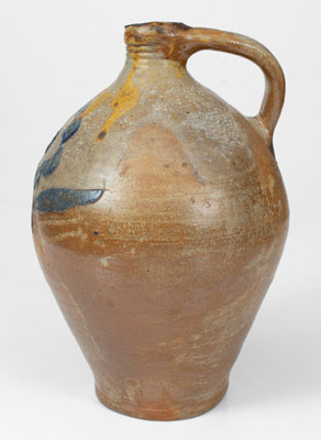 Albany, NY Stoneware Jug w/ Incised Floral Decoration, early 19th century