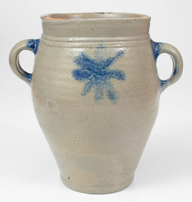 Early Manhattan Vertical-Handled Stoneware Jar, possibly Egbert Schoonmaker, c1795