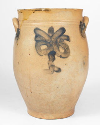 Very Rare J. BOYNTON, Albany, New York Stoneware Jar, 1816-1818