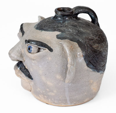 Exceedingly Rare and Important Arie Meaders (Cleveland, Georgia) Face Jug, 1956-69