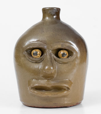 Early Period Lanier Meaders Pottery Face Jug, Cleveland, GA, c1960s