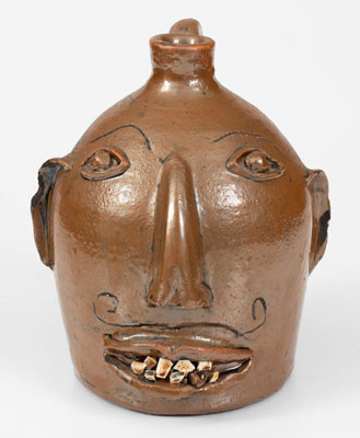Otto Brown March 22, 1971 Face Jug, Finished by [his] wife