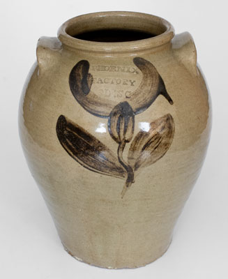 Extremely Rare and Important PHOENIX FACTORY / ED : SC Stoneware Jar, Edgefield District, SC, c1840