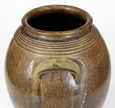 Fine DH (Daniel Hartsoe, Lincoln County, NC) Stoneware Jar w/ Rutile Glaze Runs