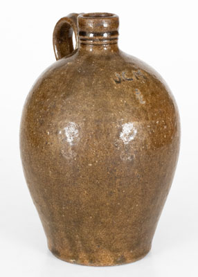 Scarce JCM Half-Gallon Stoneware Jug attrib. Daniel Seagle, Lincoln County, NC, c1840
