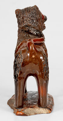 Exceptional Large-Sized Pennsylvania Redware Standing Lion Figure, 19th century