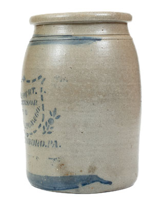 T. F. REPPERT / SUCCESSOR TO J. HAMILTON & CO. / GREENSBORO, PA Stoneware Canning Jar