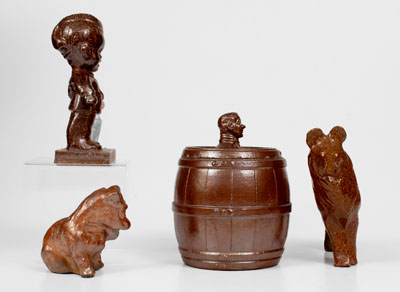 Lot of Four: Figural American Sewertile