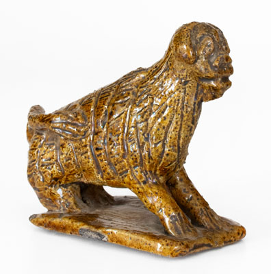 Pennsylvania Redware Seated Dog Figure, second half 19th century