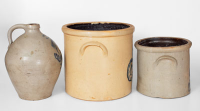 Lot of Three: Connecticut Stoneware from NORWICH, NEW HAVEN, and HARTFORD