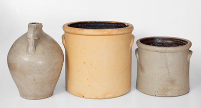 Lot of Three: Connecticut Stoneware from NORWICH, NEW HAVEN, and HARTFORD