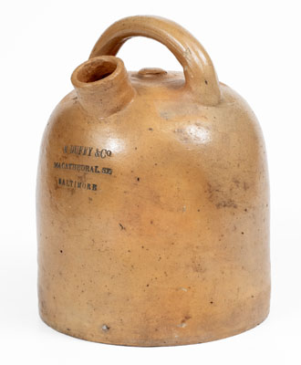 Scarce M. DUFFY / 164 CATHEDRAL ST. / BALTIMORE Stoneware Liquor Jug