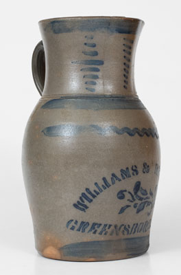 WILLIAMS & REPPERT / GREENSBORO, PA Stoneware Pitcher w/ Elaborate Decoration