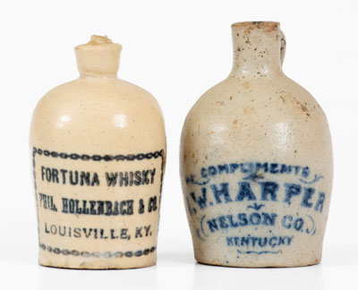 Lot of Two: Miniature Kentucky Stoneware Whiskey Jugs