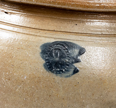 Rare Morgantown, WV Stoneware Jar with Cobalt Crane Decoration, attrib. David Greenland Thompson