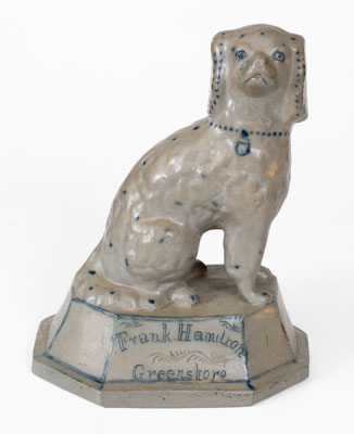 Highly Important Frank Hamilton / Greensboro, Penna. / Jas. H. Atchison Stoneware Spaniel Figure