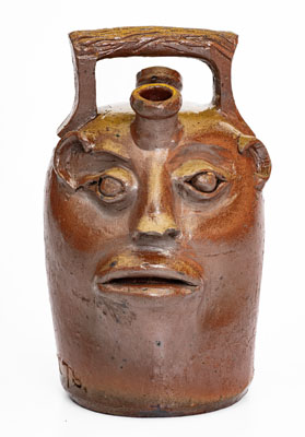 J.A. Roberts, Cookeville, TN Stoneware Face Jug