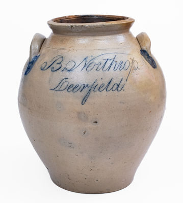 Outstanding B. Northrop / Deerfield, NY Stoneware Presentation Jar by J. CAMPBELL / UTICA