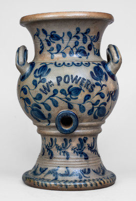 Highly Important WM POWERS Stoneware Pedestal Water Cooler, J. HAMILTON / BEAVER, PA