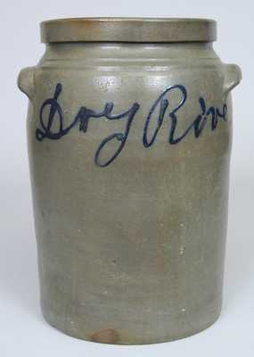 Dry River Pottery 1876 Rockingham County, VA Stoneware Jar, attrib. J.D. Heatwole